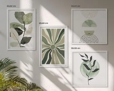 Geometric plant wall decor set multi-piece design