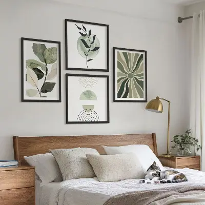 Geometric plant wall decor set multi-piece design