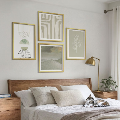 Wall art set Geometric plant patterns
