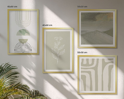 Wall art set Geometric plant patterns