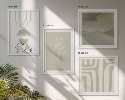 Wall art set Geometric plant patterns