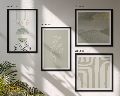Wall art set Geometric plant patterns