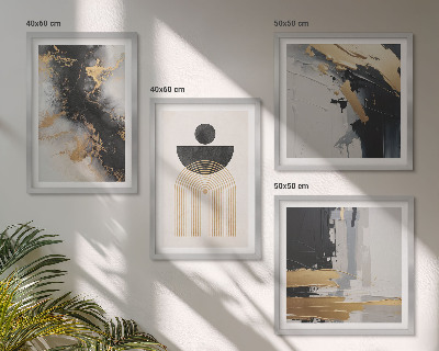 Set of 4 wall art pieces Abstract geometry composition