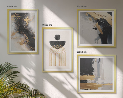 Set of 4 wall art pieces Abstract geometry composition