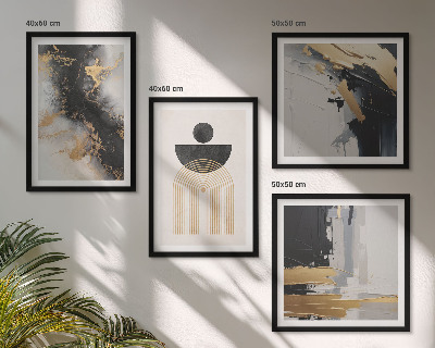 Set of 4 wall art pieces Abstract geometry composition