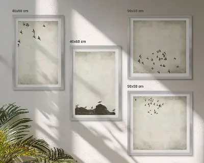 Minimalist bird painting multi-piece wall decor set