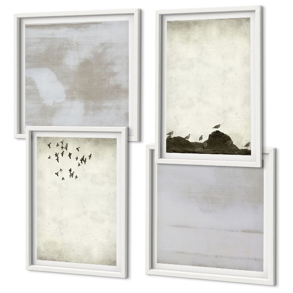 Wall art set Flock of birds texture