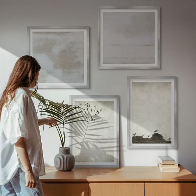 Wall art set Flock of birds texture