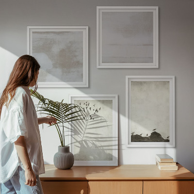Wall art set Flock of birds texture