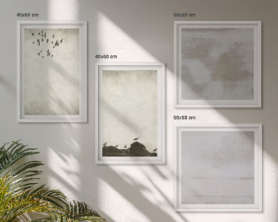 Wall art set Flock of birds texture