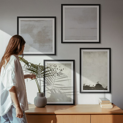 Wall art set Flock of birds texture