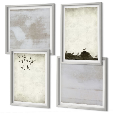 Wall art set Flock of birds texture