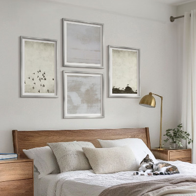 Set of 4 wall art pieces Minimalistic Birds in Flight
