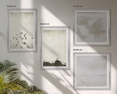 Set of 4 wall art pieces Minimalistic Birds in Flight