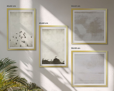 Set of 4 wall art pieces Minimalistic Birds in Flight