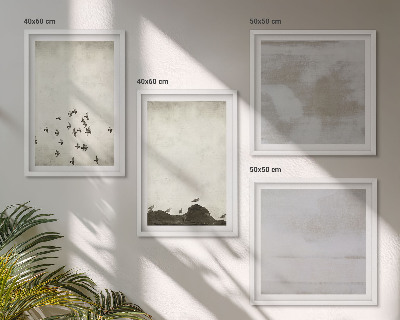 Set of 4 wall art pieces Minimalistic Birds in Flight