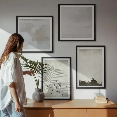 Minimalistic Birds in Flight set of 4 wall art pieces