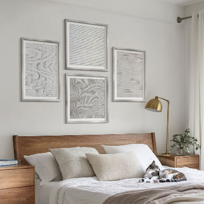 Multi-piece wall decor set Sand patterns geometric structures