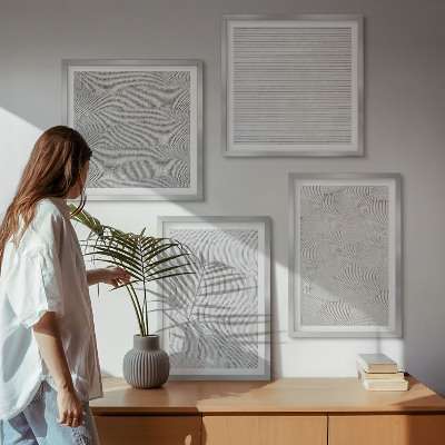 Multi-piece wall decor set Sand patterns geometric structures
