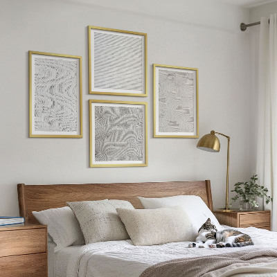 Multi-piece wall decor set Sand patterns geometric structures