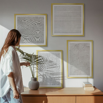 Multi-piece wall decor set Sand patterns geometric structures