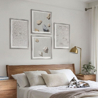 Set of 4 wall art pieces Geometric cardboard stones