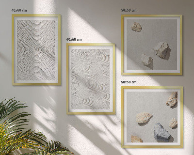 Set of 4 wall art pieces Geometric cardboard stones