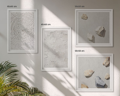 Set of 4 wall art pieces Geometric cardboard stones