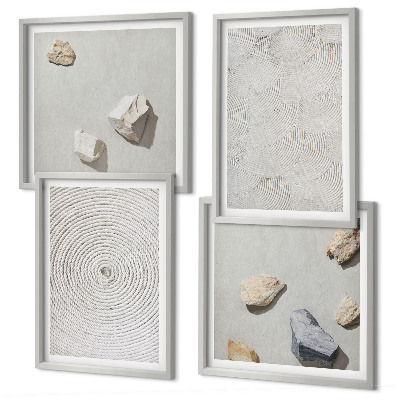 Set of 4 wall art pieces Geometric cardboard stones