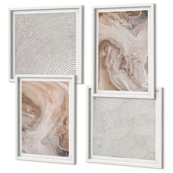 Multi-piece wall decor set with marble stone texture patterns
