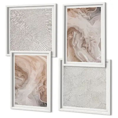 Multi-piece wall decor set with marble stone texture patterns