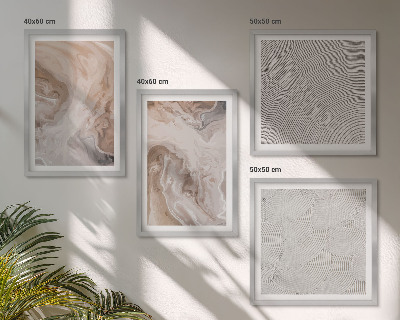 Multi-piece wall decor set Marble stone texture patterns