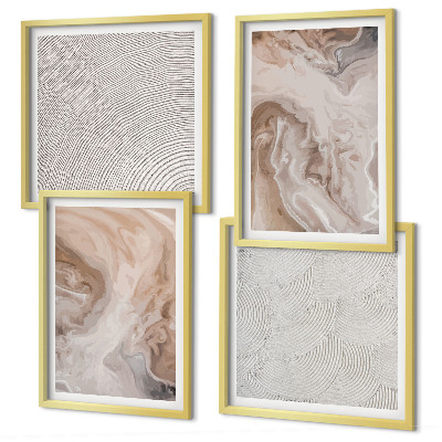 Multi-piece wall decor set Marble stone texture patterns