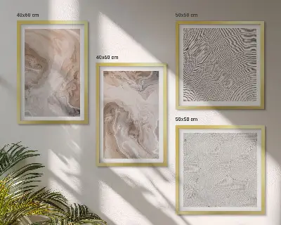 Multi-piece wall decor set with marble stone texture patterns