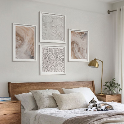 Multi-piece wall decor set Marble stone texture patterns