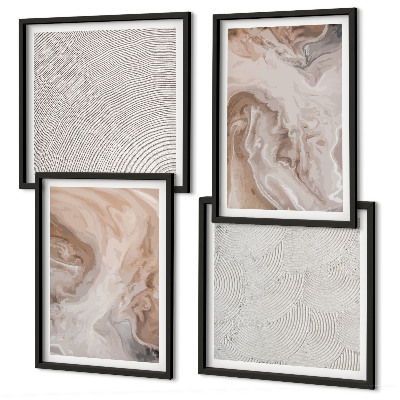 Multi-piece wall decor set Marble stone texture patterns