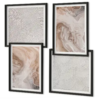 Multi-piece wall decor set with marble stone texture patterns
