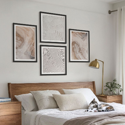 Multi-piece wall decor set Marble stone texture patterns