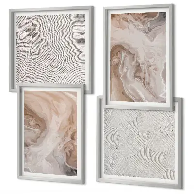 Multi-piece wall decor set with marble stone texture patterns