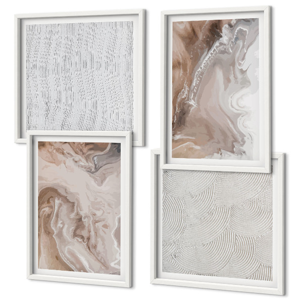 Wall art set Stone abstract marble patterns
