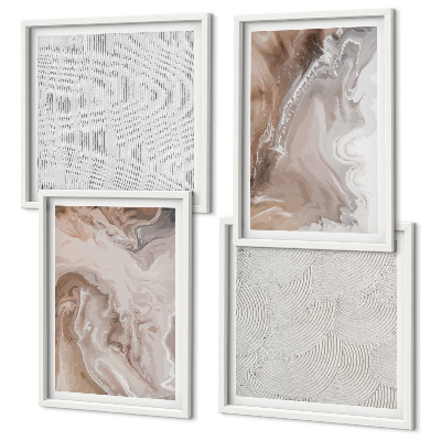 Wall art set Stone abstract marble patterns