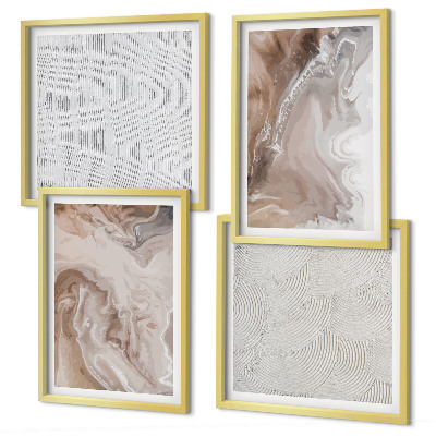 Wall art set Stone abstract marble patterns