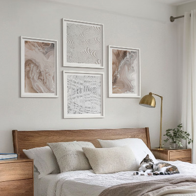 Wall art set Stone abstract marble patterns
