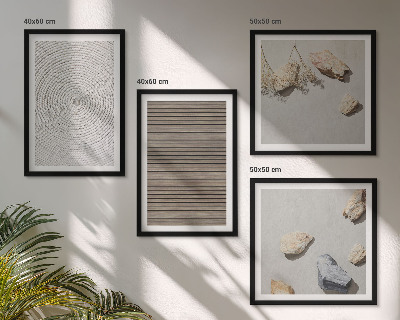 Set of 4 wall art pieces Natural textures wood stones