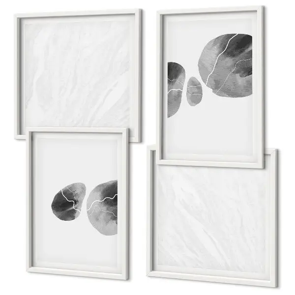 Multi-piece abstract art wall decor set featuring paint splashes