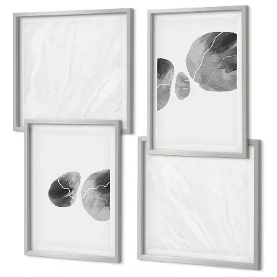 Multi-piece abstract art wall decor set featuring paint splashes
