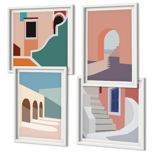 Wall art set Pastel minimalist graphics