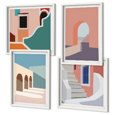 Wall art set Pastel minimalist graphics