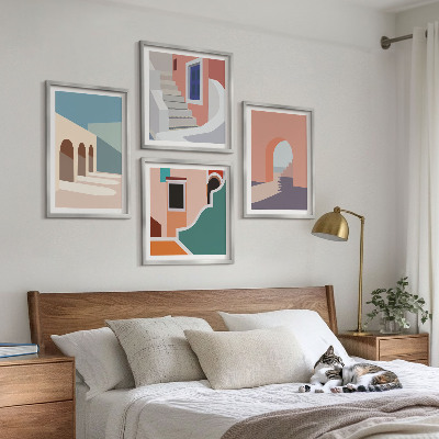 Wall art set Pastel minimalist graphics