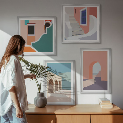 Wall art set Pastel minimalist graphics